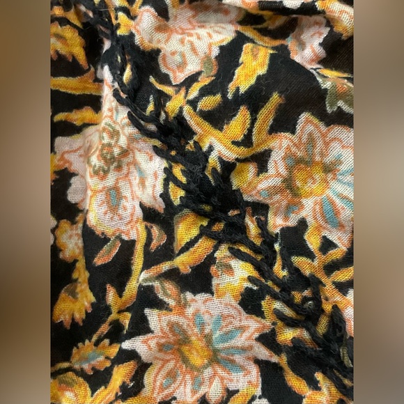 Billabong Womens Long Sleeve Floral V Tie Neck Blouse Size L - Picture 4 of 9